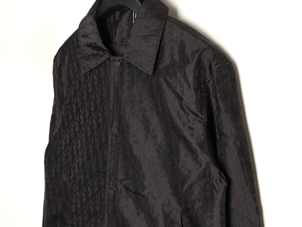 Dior CD 25SS Tonal Allover Jacquard Collared Jacket - Black