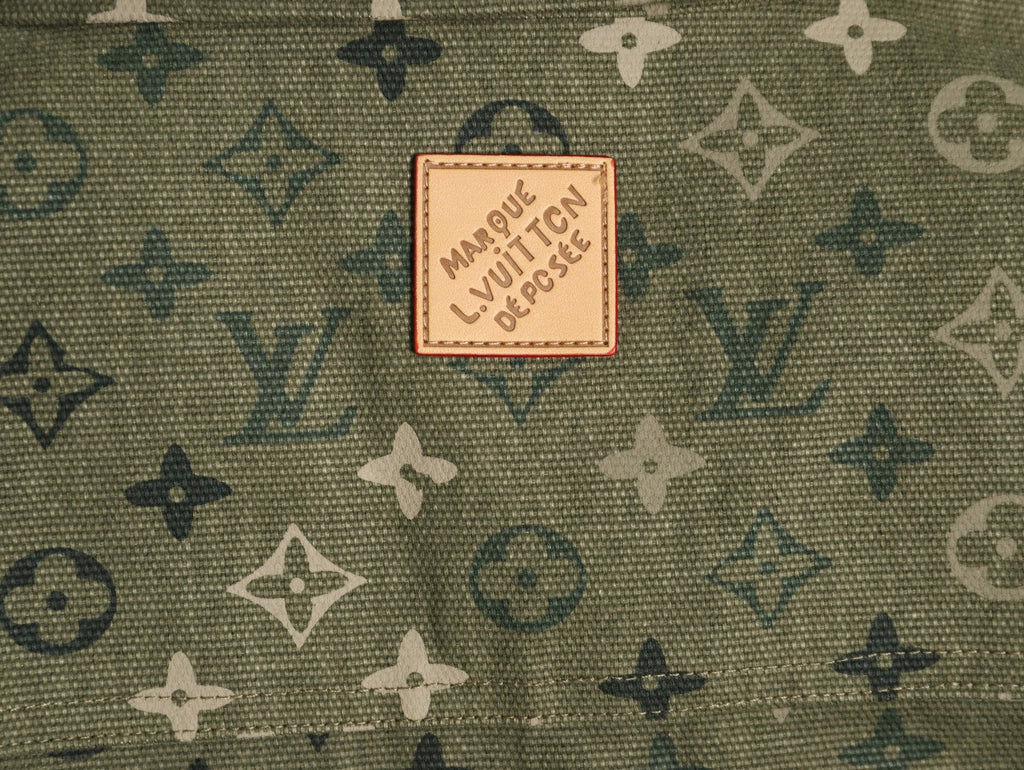 Louis Vuitton Monogram-Style Panelled Shirt Jacket - Olive Green
