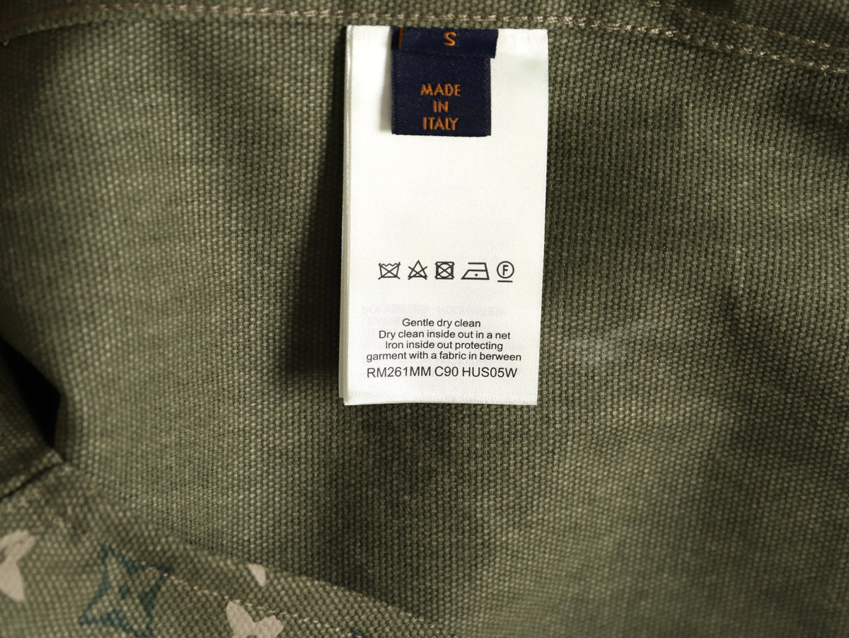 Louis Vuitton Monogram-Style Panelled Shirt Jacket - Olive Green
